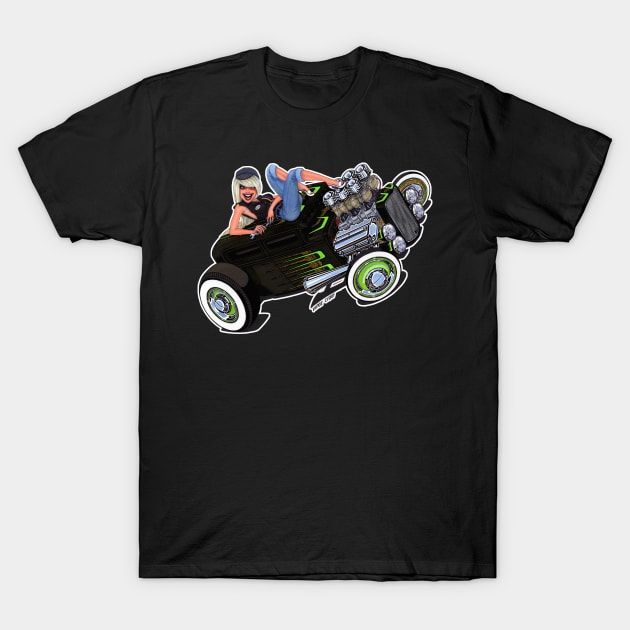 LEFTY LUCY Rat Rod Show Car T-Shirt by vincecrain